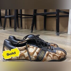 Coach Kirby Sateen Signature Tennis Sneakers - Y2K Aesthetic 